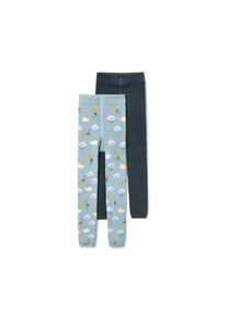 Tchibo - 2 Kleinkinder-Strickleggings - Unisex - Gr. 98/104 - hellblau/jacquard