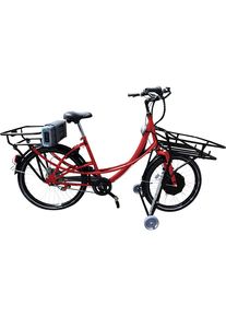 Transportfiets E01, met terugtraprem, rood, met 7 versnellingen