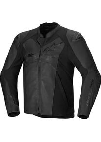 Alpinestars Faster V3, casaco de couro , cor: Preto/Preto , tamanho: 54