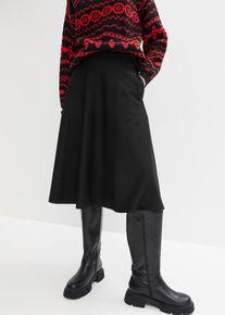 bonprix Női Midi szoknya, t&eacute;rdet takar&oacute;, fekete, 56