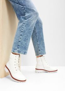 bonprix Dámska Šnurovacie čižmy, podšívané, biela, 36