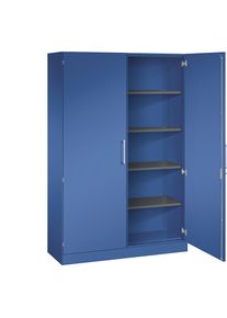 C+P Vleugeldeurkast ASISTO, hoogte 1980 mm, breedte 1200 mm, 4 legborden, gentiaanblauw/gentiaanblauw