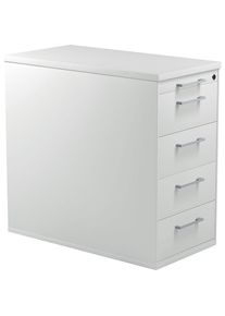 Mauser Buck con cajones y zócalo, altura 720 mm, tablero de plástico, 4 cajones, gris luminoso / gris luminoso / gris luminoso