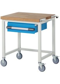 Fahrbare Werkbank Serie 8000, Gestellbauweise, 1 Hängeschublade, BxT 750 x 700 mm eurokraft pro