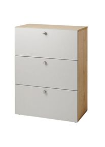 eurokraft pro Hangmappenkast, h x b x d = 1100 x 800 x 420 mm, notenhoutdecor / blank aluminiumkleurig