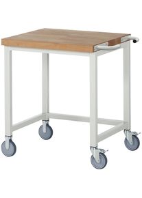 Fahrbare Werkbank Serie 8000, Gestellbauweise, offenes Rahmengestell, BxT 750 x 700 mm eurokraft pro