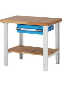 eurokraft pro Werkbank, bouwdoossysteem serie 7000, 1 lade, 1 legbord, b x d = 1000 x 700 mm