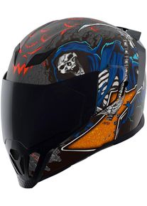 Icon Airflite Trick or Street 4, kask pełnotwarzowy , kolor: Czarny/Szary/Niebieski/Czerwony , rozmiar: S