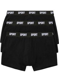 Boxershorts med bomull (3-pack) tajta - svart - storlek 5 (M) - bonprix