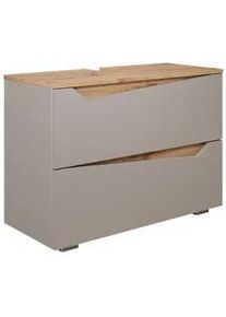 VICCO Waschbeckenunterschrank Marelle Greige/Artisan-Eiche 80 x 57.5 cm mit 2 Schubladen , Greige, Eiche Artisan , Holzwerkstoff , Rechteckig , 80x57.5x35 cm , Badezimmer, Badezimmerschränke, Waschbeckenunterschränke