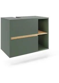VICCO Waschbeckenunterschrank Viola Grün/Artisan 80 x 60 cm mit 2 Schubladen , Grün, Eiche Artisan , Holzwerkstoff , 1 Fächer , Rechteckig , 80x60x46 cm , Badezimmer, Badezimmerschränke, Waschbeckenunterschränke