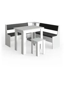 VICCO Eckbankgruppe Roman Weiß 150 x 41.5 cm mit Tisch , Weiß, Anthrazit , Holzwerkstoff , Rechteckig , 150x80x150 cm , Esszimmer, Bänke, Tisch- & Eckbankgruppen