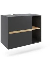 VICCO Waschbeckenunterschrank Viola Grau/Artisan 80 x 60 cm mit 2 Schubladen , Grau, Eiche Artisan , Holzwerkstoff , 1 Fächer , Rechteckig , 80x60x46 cm , Badezimmer, Badezimmerschränke, Waschbeckenunterschränke