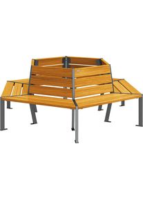 PROCITY Boomzitbank SILAOS , hoogte 821 mm, lengte 1929 mm, antracietgrijs, eikendecor licht
