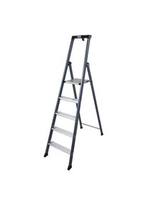 Alu-Stufenstehleiter, eloxiert, 5 Stufen Krause