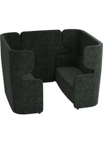 Akustiksofa VIVO, 2 Zweisitzer mit hoher Rückenlehne, Mittelwand, anthrazit Bisley
