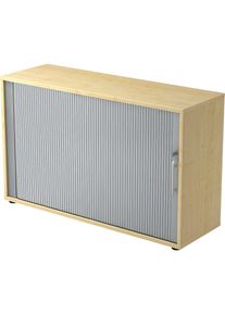 Armario de persianas transversales, 2 baldas cada uno, 1 pared separadora, decoraci&oacute;n de arce