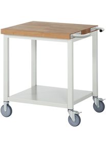 Fahrbare Werkbank Serie 8000, Gestellbauweise, 1 Ablageboden, BxT 750 x 700 mm eurokraft pro