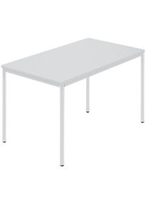 Rechtecktisch, Rundrohr beschichtet, BxT 1200 x 800 mm, grau / grau