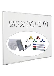 eurokraft pro Whiteboard-set Economy, plaatstaal, gelakt, b x h = 1200 x 900 mm