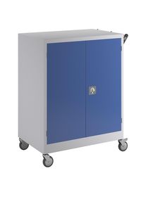 Verrijdbare kast, h x b x d = 1220 x 920 x 610 mm, gentiaanblauw RAL 5010
