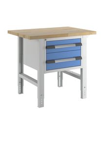 eurokraft pro Werkbank, bouwdoossysteem serie 7000, 2 laden, b x d = 1000 x 700 mm