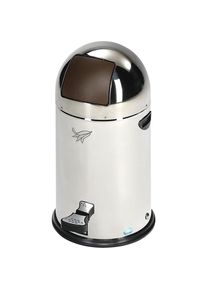 Pattumiera a spinta, acciaio inox con pedale Var