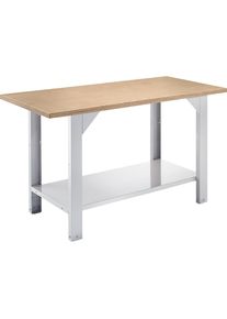 Werkbank, Baukastensystem, Plattenbreite 1500 mm, mit Ablageboden, Multiplexplatte eurokraft basic