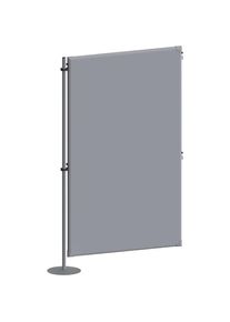 eurokraft pro Akoestische scheidingswand, textiel, aanbouwelement, b x d = 1000 x 280 mm, grijs