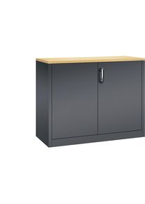 C+P ACURADO bijzetkast voor dossiers, 2 ordnerhoogtes, h x b x t = 1000 x 1200 x 500 mm, zwartgrijs/zwartgrijs