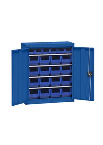 eurokraft pro Materiaalkast met magazijnbakken, hoogte 780 mm, 4 legborden, gentiaanblauw