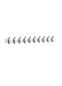 eurokraft basic Kapstoklijst, blank aluminiumkleurig, 10 kunststof haken