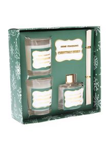 Ajándékcsomag Karácsonyi bogyók, 16,6 x 16,6 x 5,7 cm, diffúzor + 2x illatgyertya