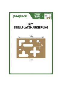 Ampere Sjablonenset, parkeerplaatsmarkering, 12 sjablonen, karton