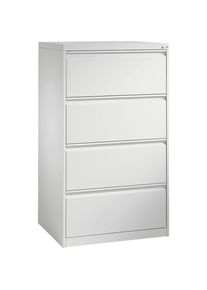 C+P Hangmappenkast ACURADO, verzinkt, 2 rijen, 4 laden, lichtgrijs