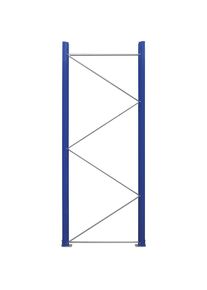 eurokraft pro Marco soporte para estanterías para palets, premontado, azul genciana RAL 5010 / galvanizado, H x P 2730 x 1100 mm