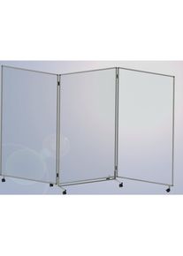 Mobiele vouwwand, van acrylglas, met 3 oppervlakken, h x b x d = 1905 x 3074 x 500 mm