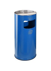 Var Combi-asbak, inhoud 37 l, h x &Oslash; = 700 x 320 mm, staal, gentiaanblauw