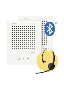 Gegensprechanlage VoiceBridge Standard/Bluetooth, 2 Sprechstellen, 1 Headset, kontaktlos, netzbetrieben