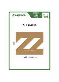 Ampere Sjablonenset, voor zebrapad, 12 sjablonen, karton