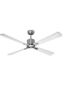 Plafondventilator met houten propellerbladen, rotorblad-Ø 1320 mm, wit/lichtgrijs