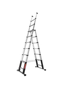 Teleskop-Mehrzweckleiter COMBI LINE, 80 mm Stufentiefe, 9 Stufen, max. Arbeitsh&ouml;he 3,8 m Telesteps