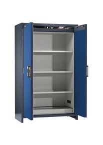 Feuerbest&auml;ndiger Industrie-Gefahrstoffschrank Typ 90, HxBxT 1955 x 1200 x 615 mm, 2-t&uuml;rig, enzianblau ASECOS