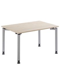 THEA - Bureau met 4 tafelpoten, hoogte 680 - 820 mm, breedte 1200 mm, ahornhoutdecor