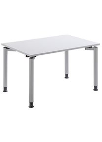 THEA - Escritorio con armazón de 4 patas, altura 680 - 820 mm, anchura 1200 mm, gris luminoso