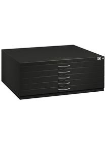 C+P Tekeningkast, A1, 5 laden, hoogte 420 mm, verkeerswit