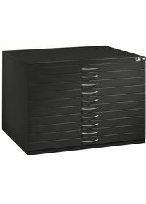 C+P Tekeningkast, A1, 10 laden, hoogte 760 mm, zwartgrijs