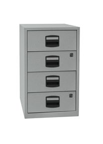 Bisley Bijzetkast PFA, 4 universele laden, zilverkleurig