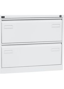 Bisley Hangmappenkast LIGHT, dubbele rij, 2 laden, A4, verkeerswit