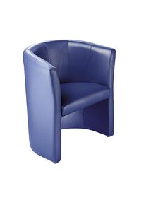 Sillón de club, tapizado de poliuretano, azul oscuro